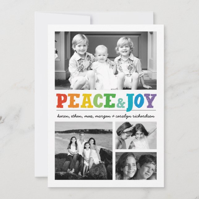 Cartes Pour Fêtes Annuelles Paix et joie x multi 4 (Devant)