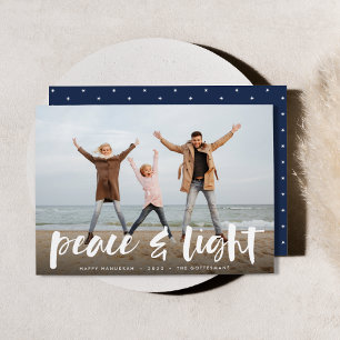 Cartes Pour Fêtes Annuelles Paix et lumière Hanoukka photo complète