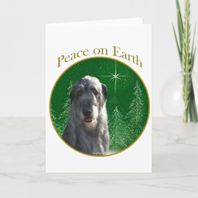 Cartes Pour Fêtes Annuelles Paix irlandaise Wolfhound (Devant)