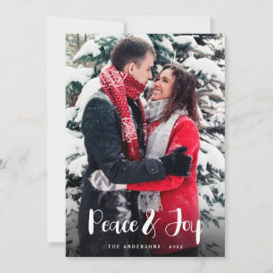Cartes Pour Fêtes Annuelles Paix & Joie Photo Vertical Noël