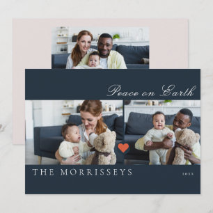 Cartes Pour Fêtes Annuelles Paix Moderne Sur Terre Script 3 Photo