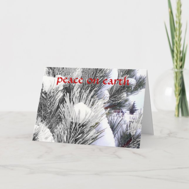 Cartes Pour Fêtes Annuelles Paix neige Bénédiction hivernale Cheval Pony Noël (Devant)