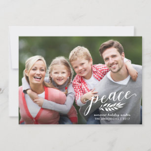 Cartes Pour Fêtes Annuelles Paix Noël manuscrit Script blanc superposition