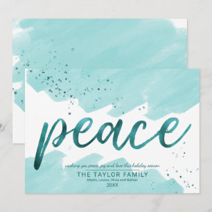 Cartes Pour Fêtes Annuelles Paix   Noël Turquoise
