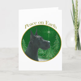 Cartes Pour Fêtes Annuelles Paix (noire) de great dane