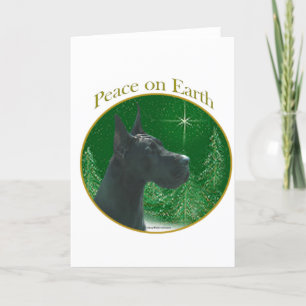 Cartes Pour Fêtes Annuelles Paix (noire) de great dane