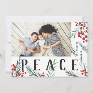 Cartes Pour Fêtes Annuelles Paix photo typographique Botanique