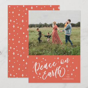 Cartes Pour Fêtes Annuelles Paix Rouge sur Terre Lettres de Noël Photo