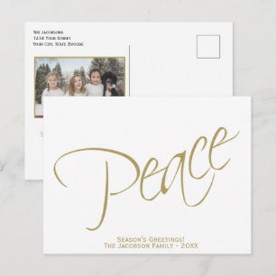 Cartes Pour Fêtes Annuelles Paix. Simple élégante Typographie moderne Photo