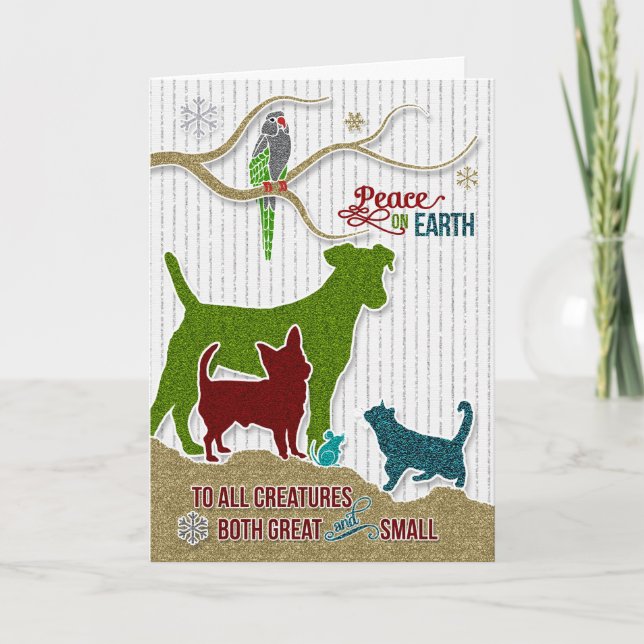 Cartes Pour Fêtes Annuelles Paix sur le style d'autocollant de vacances (Devant)