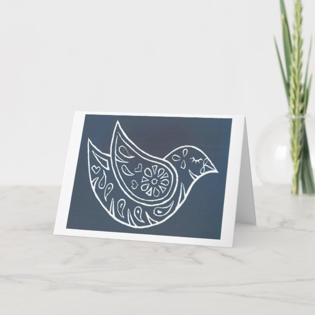 Cartes Pour Fêtes Annuelles Paix sur l'oiseau de la terre (Devant)