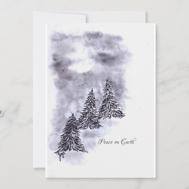 Cartes Pour Fêtes Annuelles Paix sur Terre (Devant)