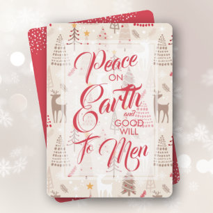 Cartes Pour Fêtes Annuelles Paix sur Terre à Noël plat