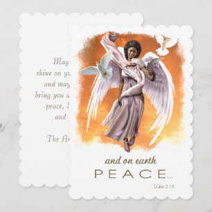 Cartes Pour Fêtes Annuelles Paix sur Terre. Ange afro-américain