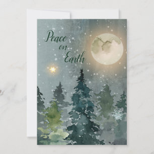 Cartes Pour Fêtes Annuelles Paix sur Terre Aquarelle moderne Photo Noël