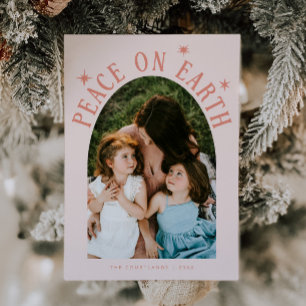 Cartes Pour Fêtes Annuelles Paix sur Terre Arche photo Peach Noël