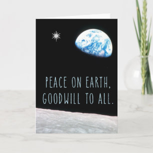 Cartes Pour Fêtes Annuelles Paix sur Terre avec la Terre et l'Étoile