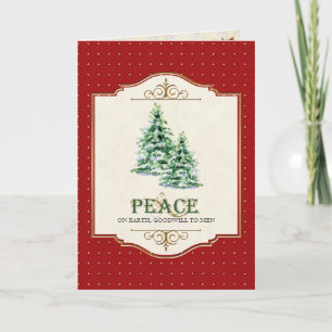 Cartes Pour Fêtes Annuelles Paix sur Terre Christian Christmas Tree Salutation