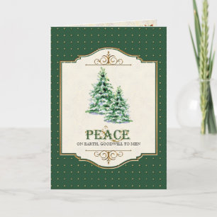 Cartes Pour Fêtes Annuelles Paix sur Terre Christian Christmas Tree Salutation