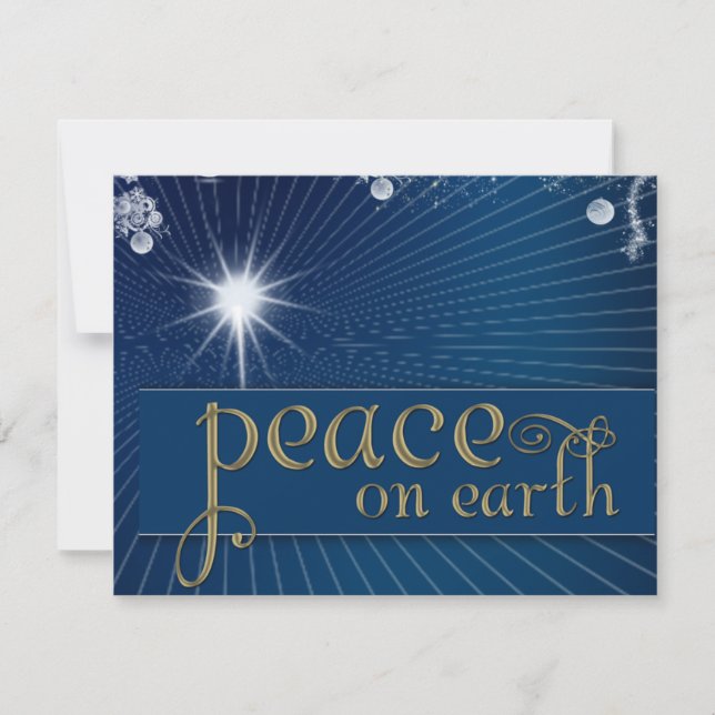 Cartes Pour Fêtes Annuelles Paix sur terre... en paix céleste (Devant)