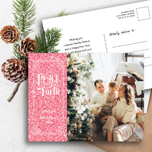 Cartes Pour Fêtes Annuelles Paix sur Terre Étincelle Parties scintillant rose 