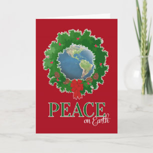 Cartes Pour Fêtes Annuelles Paix sur Terre La guerre avec le monde