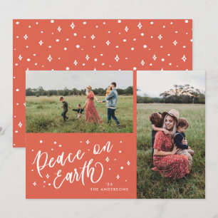 Cartes Pour Fêtes Annuelles Paix sur Terre Lettres Noël Deux photos