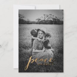 Cartes Pour Fêtes Annuelles Paix sur Terre Photo de famille Noël