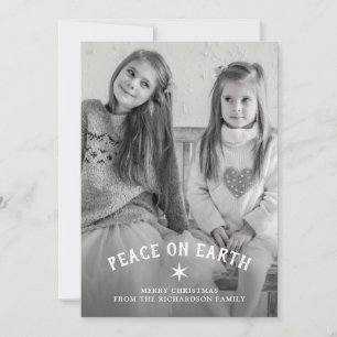 Cartes Pour Fêtes Annuelles Paix sur Terre pour Noël   Étoile et photo