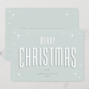 Cartes Pour Fêtes Annuelles Pale Green Joyeux Noël Retro Stations Appartement