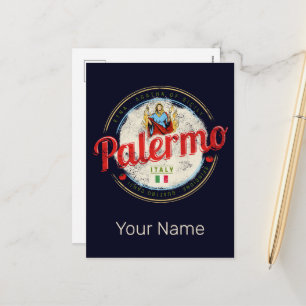 Cartes Pour Fêtes Annuelles Palerme Capitale De Sicile Italie Souvenir Vintage