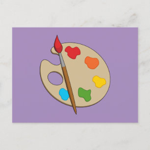 Cartes Pour Fêtes Annuelles Palette Artiste avec pinceau