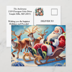 Cartes Pour Fêtes Annuelles Palette de fête de père Noël Whimsical : Personnal