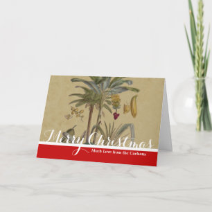 Cartes Pour Fêtes Annuelles Palm Antique Fruit Tropical Art Botanique