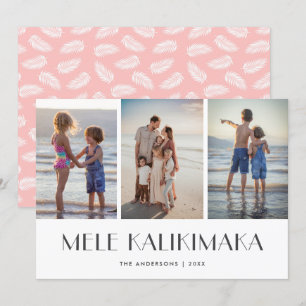 Cartes Pour Fêtes Annuelles Palm Feuilles Mele Kalikimaka Famille Photo Noël