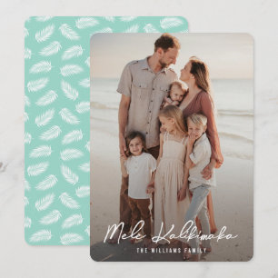 Cartes Pour Fêtes Annuelles Palm Feuilles Mele Kalikimaka Famille Photo Noël