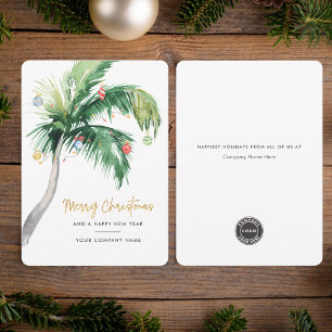 Cartes Pour Fêtes Annuelles Palm Tree - Logo d'affaires décoré Noël