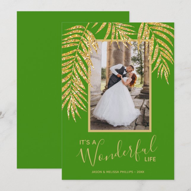 Cartes Pour Fêtes Annuelles Palm Tropical Christmas Photo Holiday Card (Devant / Derrière)