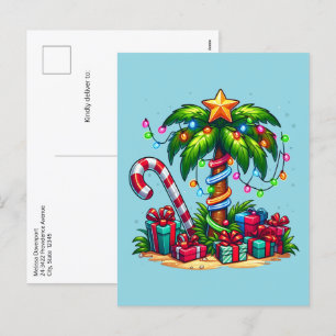 Cartes Pour Fêtes Annuelles Palmier de Noël tropical