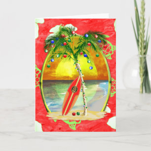 Cartes Pour Fêtes Annuelles Palmier de Noël tropical