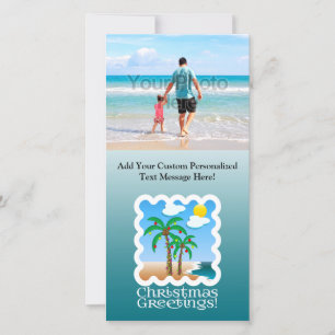 Cartes Pour Fêtes Annuelles Palmier Flammes de Vacances Plage Noël