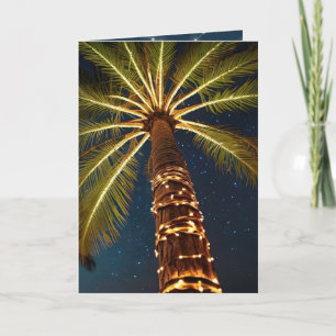 Cartes Pour Fêtes Annuelles Palmiers De Noël Avec Lumières