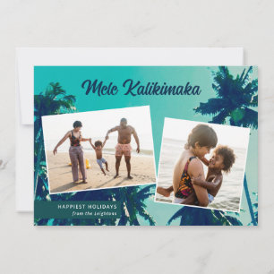 Cartes Pour Fêtes Annuelles Palmiers Mele Kalikimaka Deux photos