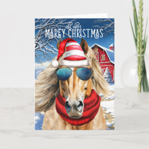 Cartes Pour Fêtes Annuelles Palomino Horse Funny MAREy Noël