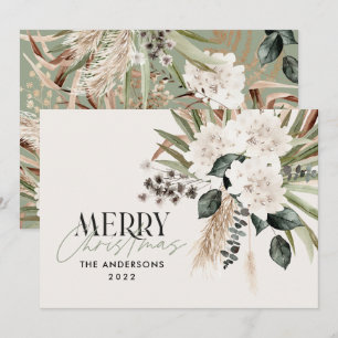 Cartes Pour Fêtes Annuelles Pampas herbe eucalyptus moody moderne boho élégant