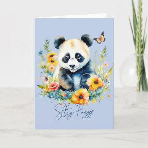 Cartes Pour Fêtes Annuelles Panda aquarelle, reste flou