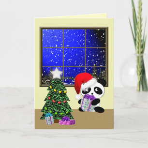 Cartes Pour Fêtes Annuelles Panda de Noël