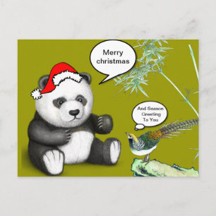 Cartes Pour Fêtes Annuelles Panda de Noël
