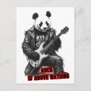 Cartes Pour Fêtes Annuelles Panda dit : Rock est au-dessus des Nations sur un