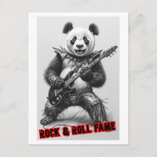 Cartes Pour Fêtes Annuelles Panda Hard Rocker joue de la guitare électrique su